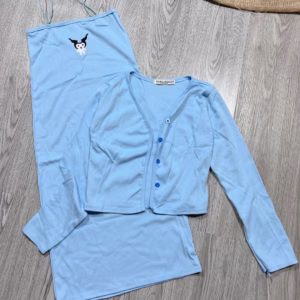 Set Đồ Nữ Áo Thun Dài Tay Phối Đầm Body 2 Dây - Ausa House