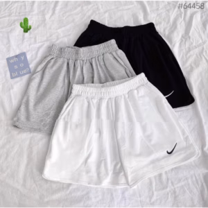 Quần Short Nữ Logo Lưỡi Liềm Thun Da Cá - Ausa House