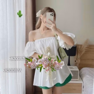 Áo Nữ Bẹt Vai Tay Nhí Phồng - Ausa House