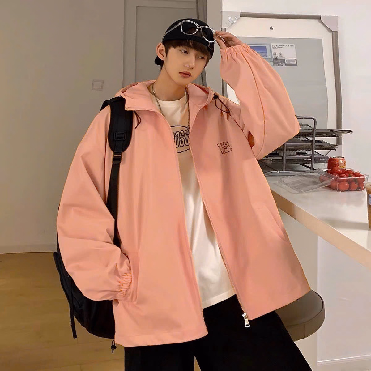 Áo Khoác Dù Nam Nữ Họa Tiết In Thêu Chữ Scotins Form Rộng Bigsize Có 2 Lớp Nón Chống Nắng Cực Xịn Xò Mẫu Mới Cute Hot Trend - Htm Fashion - Ảnh 2