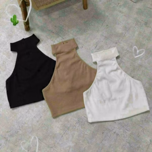 Áo Thun Nữ Croptop Cổ Yếm Cài Cúc Sau - Ausa House