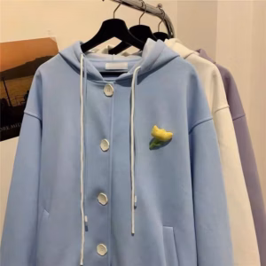 Áo Khoác Cadigan Có Nón Dây Rút Logo Thêu Hoa Họa Tiết Form Rộng Phối Theo Phong Cách Sành Điệu Và Xịn Hot Trend Htm- Fashion