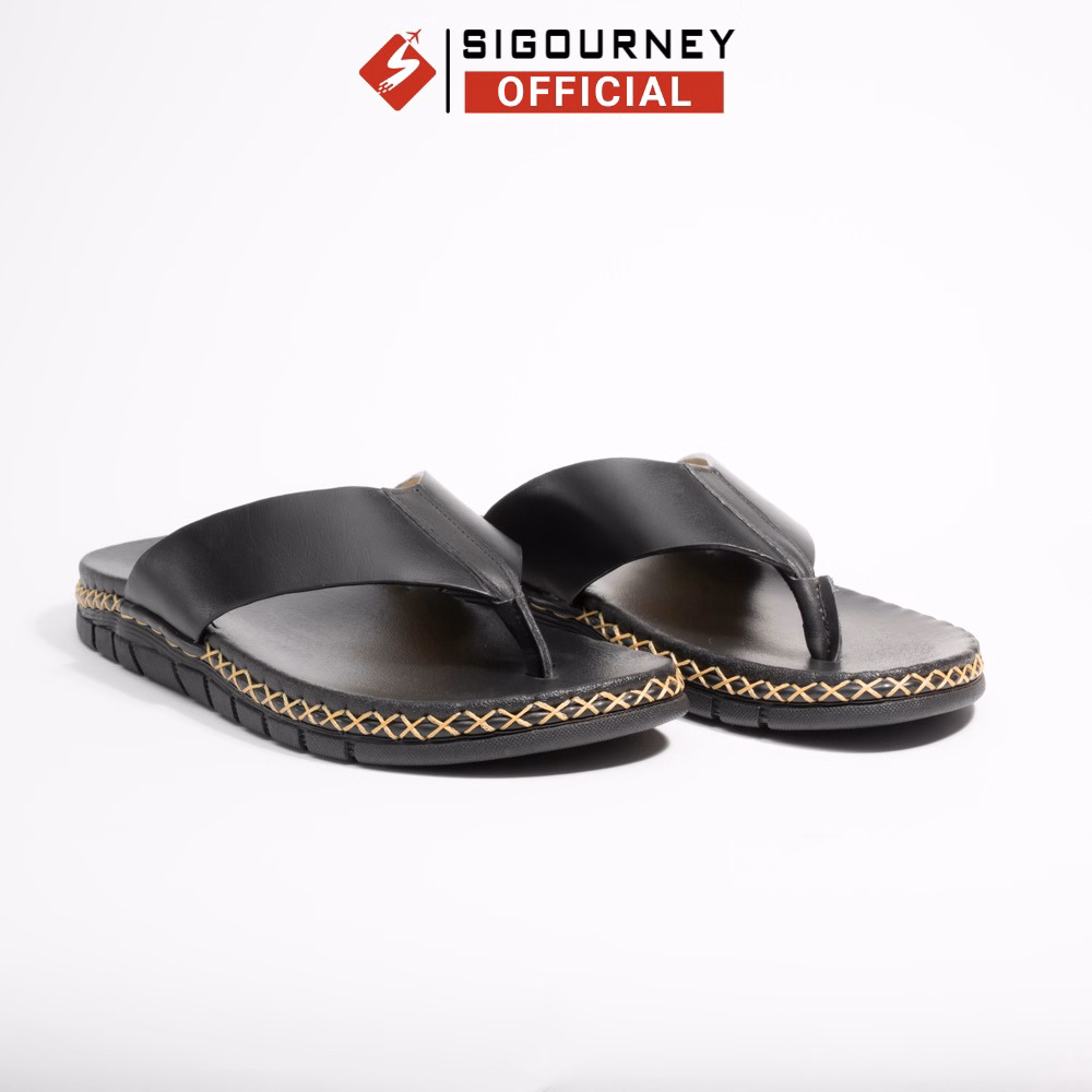 Dép Da Nam Xỏ Ngón Cao Cấp Từ Da Bò Khâu Đế Chắc Chắn Bảo Hành 18 Tháng - Sigourney