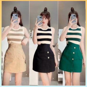 Áo Len 3 Lỗ Cổ Tròn Kẻ To Mẫu Mới Slcxa95 - Chipxinhxk