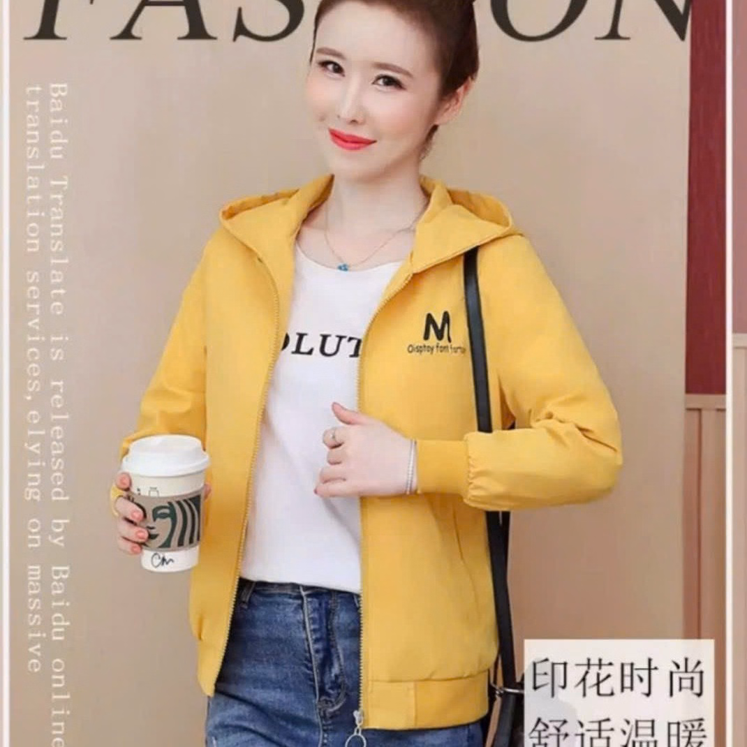 Áo Khoác Gió Nữ Chất Dù Có 2 Lớp Có Phối Nón Bao Đẹp Cực Tiện Bao Hot Trend Có In Chữ M Siêu Cute Và Đẹp Kiểu Dáng Thời Trang-Htm Fashion - Ảnh 7