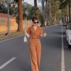 Set Bộ Đồ Nữ Áo Vest Kèm Quần Form Suông Cùng Màu Bt859 - Nana House