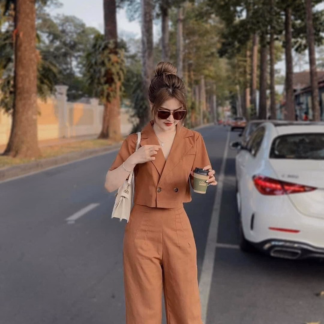 Set Bộ Đồ Nữ Áo Croptop Mix Quần Thun Gân Ống Suông Sa115 - Sam Store - Ảnh 7