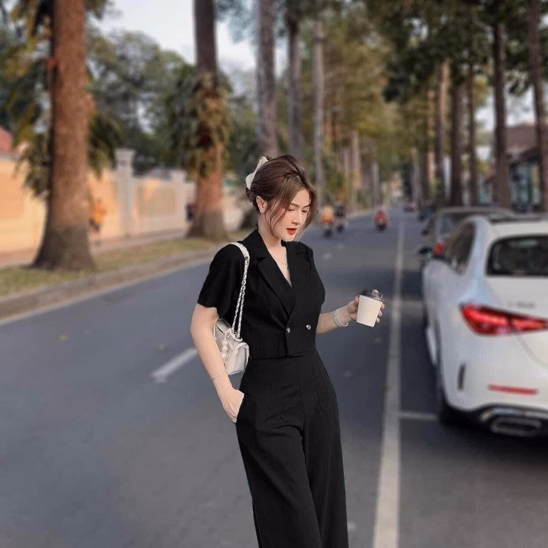 Set Bộ Đồ Nữ Áo Croptop Mix Quần Thun Gân Ống Suông Sa115 - Sam Store - Ảnh 9