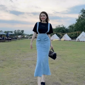 Set Bộ Đồ Nữ Áo Thun Mix Yếm Đuôi Cá Dài Dd0219 - Nana House