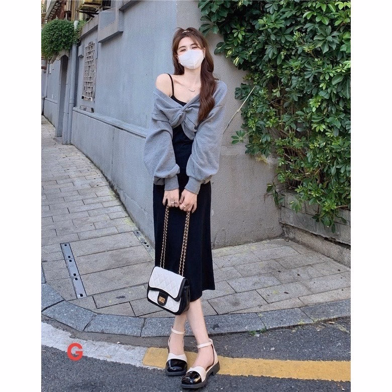 Set Bộ Đồ Nữ Váy 2 Dây Body Suông Mix Áo Khoác Crotop Xoắn Eo Sa116 - Sam Store - Ảnh 5