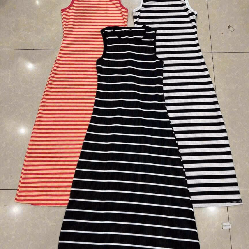 Đầm Váy Nữ Form Dài Sát Nách Thun Gân Phối Sọc Bt559 - Nana House - Ảnh 4