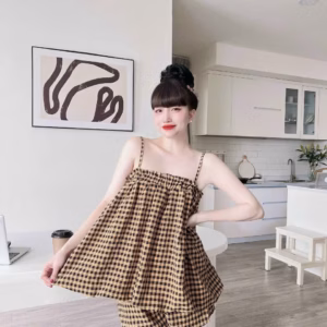 Set Bộ Đồ Nữ 2 Dây Bí Caro Bt289 - Nana House