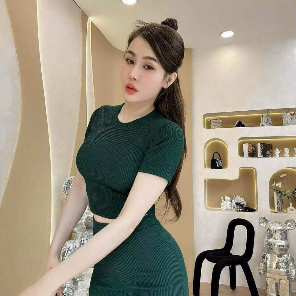 Set Bộ Đồ Nữ Thun Gân Áo Crotop Quần Ống Loe Bt288 - Nana House - Ảnh 4