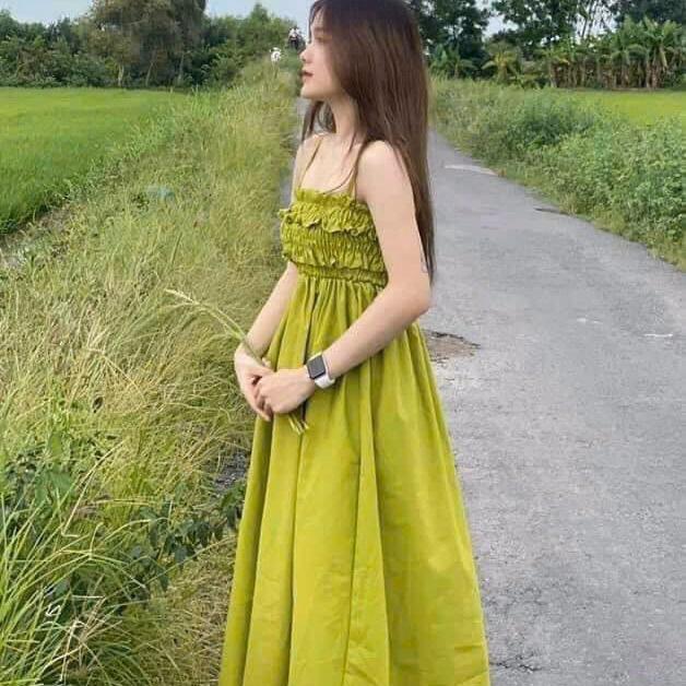 Đầm Váy Nữ Lụa 2 Dây Chun Ngực Dáng Dài Bt072 - Nana House - Ảnh 3