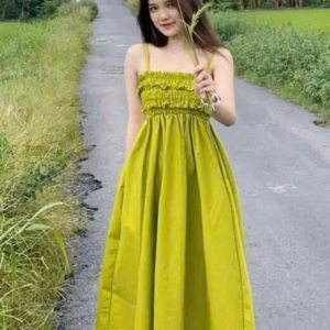 Đầm Váy Nữ Lụa 2 Dây Chun Ngực Dáng Dài Bt072 - Nana House