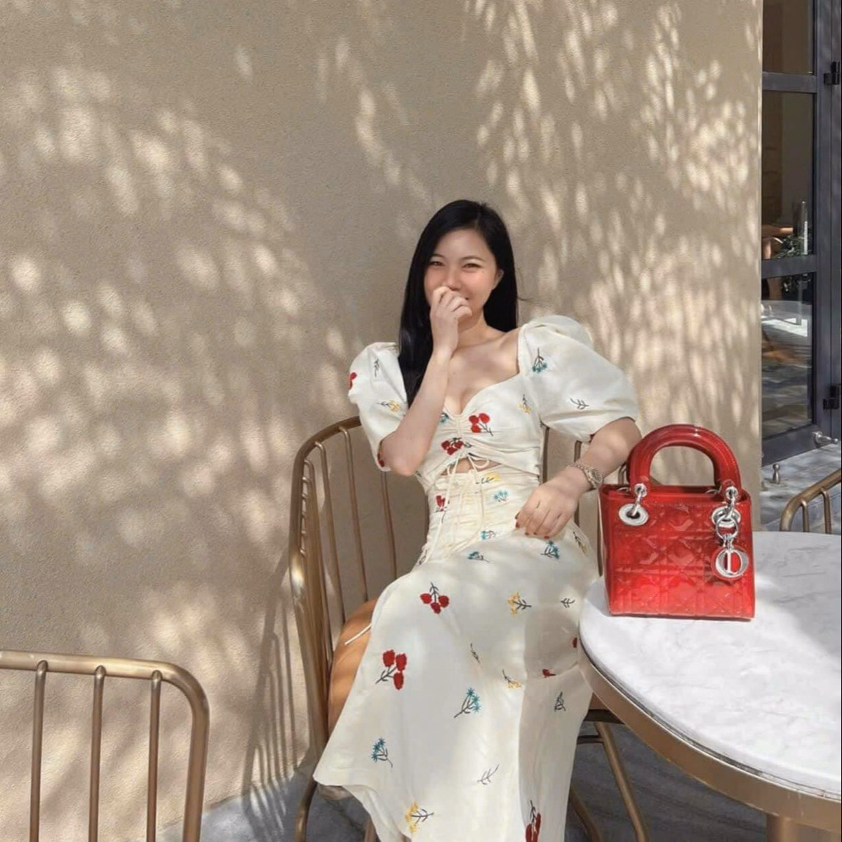 Đầm Váy Nữ Lụa Hoa Tay Phồng Rút Dây Ngực Sa123- Sam Store - Ảnh 7