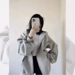 Áo Khoác Nỉ Hoodie Trơn Unisex - Tay Phồng Dài Form Rộng Có Mũ Dáng Suông Ulzzang