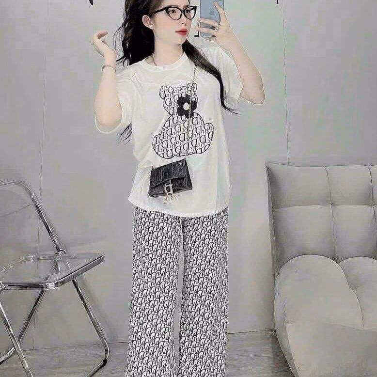 Set Bộ Đồ Nữthời Trang Phom Rộng Phối Họa Tiết Gấu Sa125- Sam Store - Ảnh 2