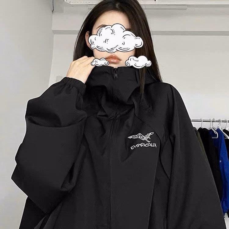 Áo Khoác Nam Nữ Phối Dáng Trùm Đầu Siêu Ngầu Có Khóa Kéo Đường Nét Thêu Đậm Nét Form Rộng Bao Đẹp Hàng Hot Trend-Htm Fashion - Ảnh 4