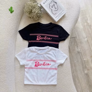 Áo Thun Nữ Croptop Cổ Tròn Tay Ngắn Barbie - Ausa House
