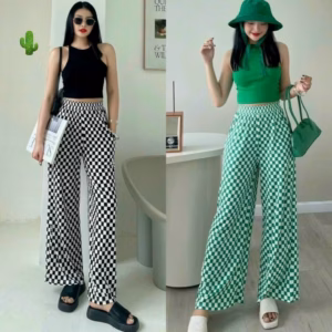 Quần Dài Nữ Suông Kẻ Caro - Ausa House