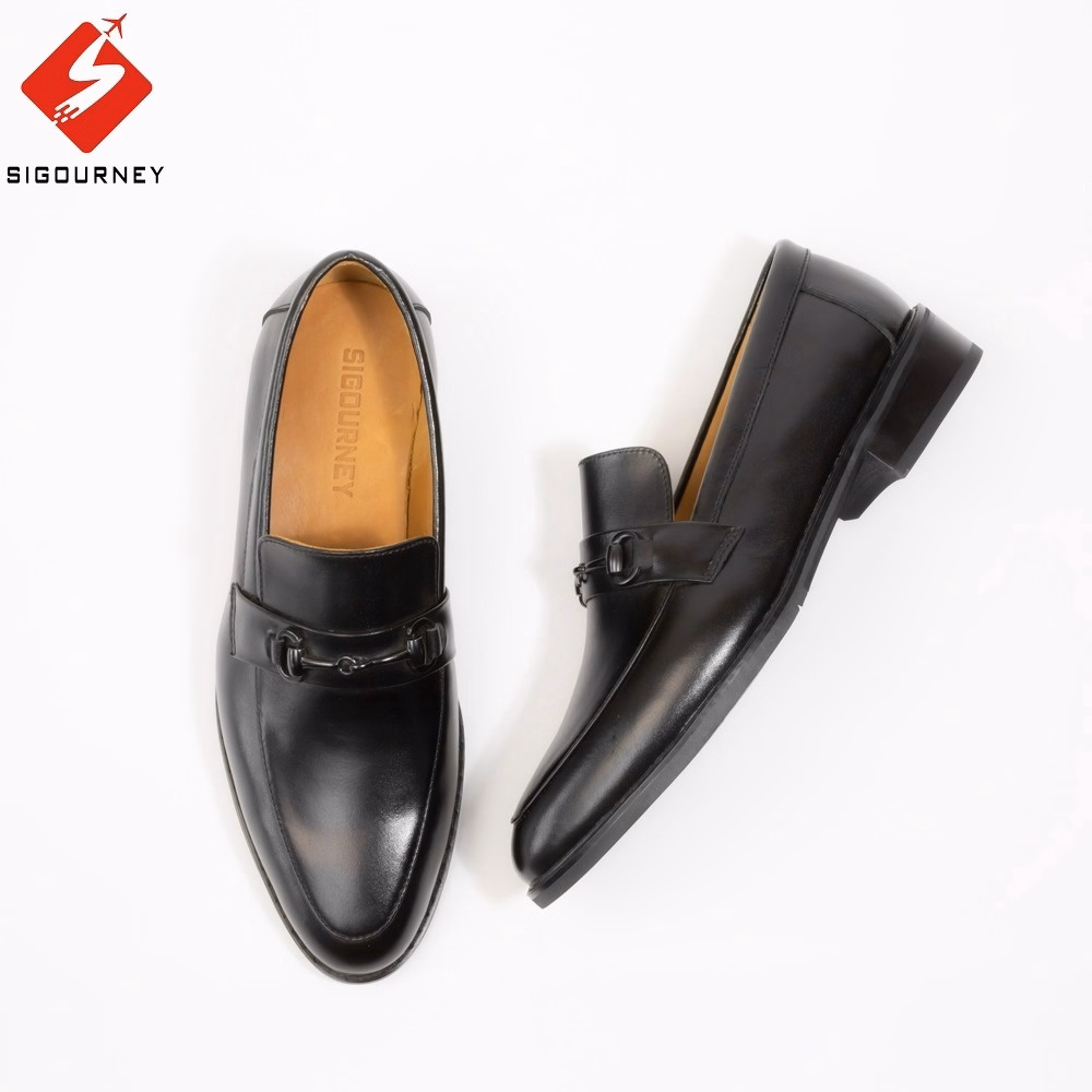 Giày Tây Nam Đế Phíp Gỗ Cao Cấp Scc-05 Màu Đen Khoa Kim Loại - Sigourney - Ảnh 7