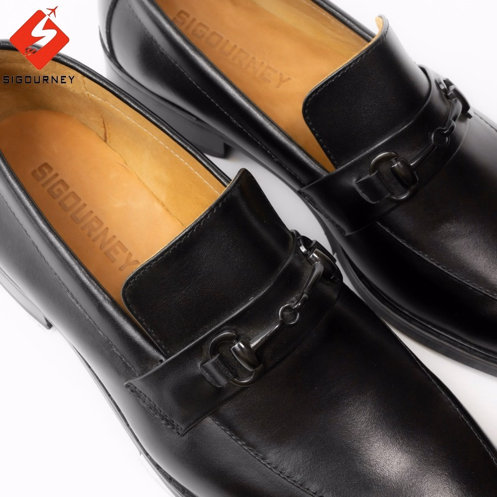 Giày Tây Nam Đế Phíp Gỗ Cao Cấp Scc-05 Màu Đen Khoa Kim Loại - Sigourney - Ảnh 3