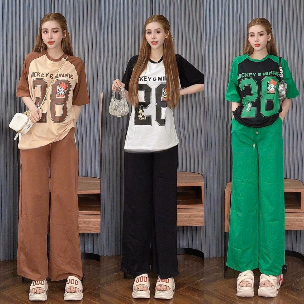 Set Bộ Đồ Nữ Thun In 28 Tay Ngắn Quần Dài Bt089 - Nana House