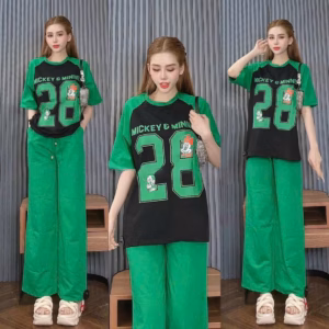 Set Bộ Đồ Nữ Thun In 28 Tay Ngắn Quần Dài Sa138 - Sam Store