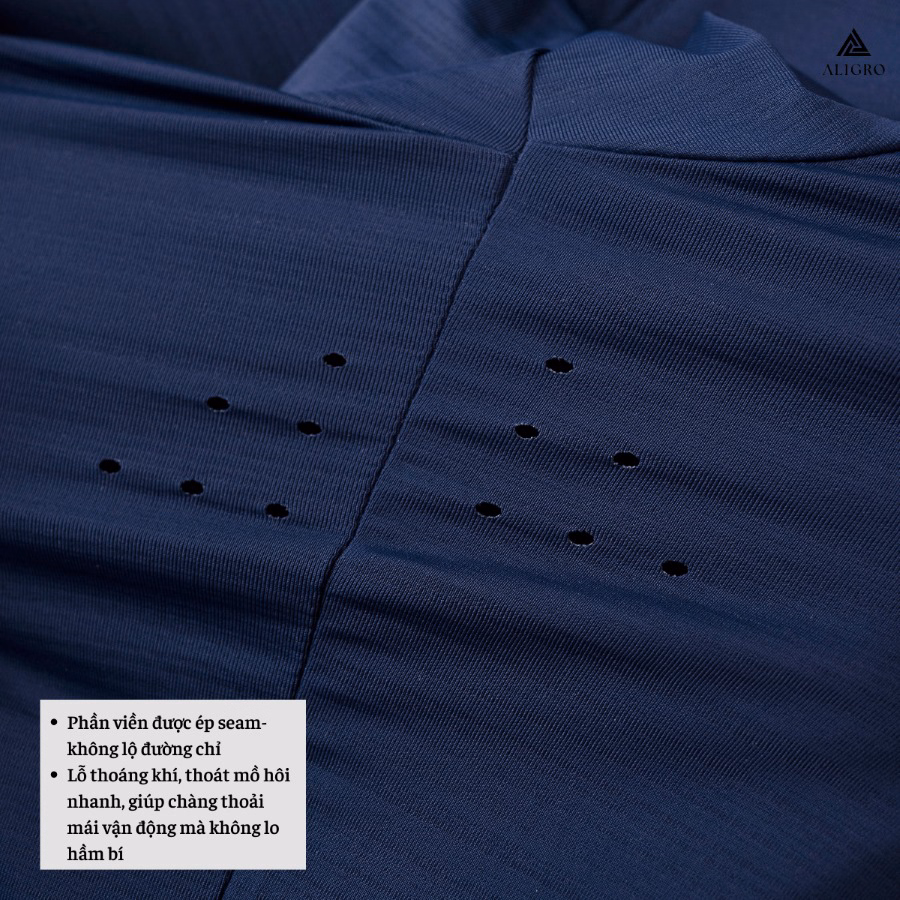 Áo Polo Golf Nam Ngắn Tay Chất Vải Coolmax Trơn Màu Navy Năng Động Algplo122- Aligro - Ảnh 8