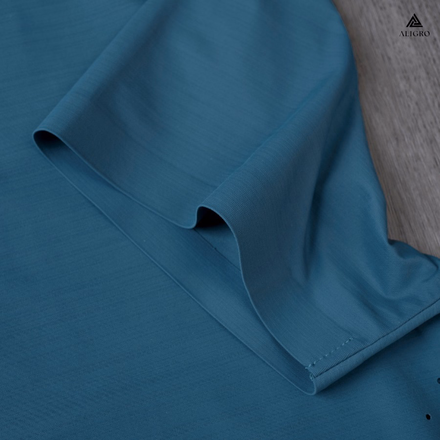 Áo Polo Golf Nam Ngắn Tay Chất Vải Coolmax Màu Xanh Đậm Trơn Năng Động Algplo121- Aligro - Ảnh 9