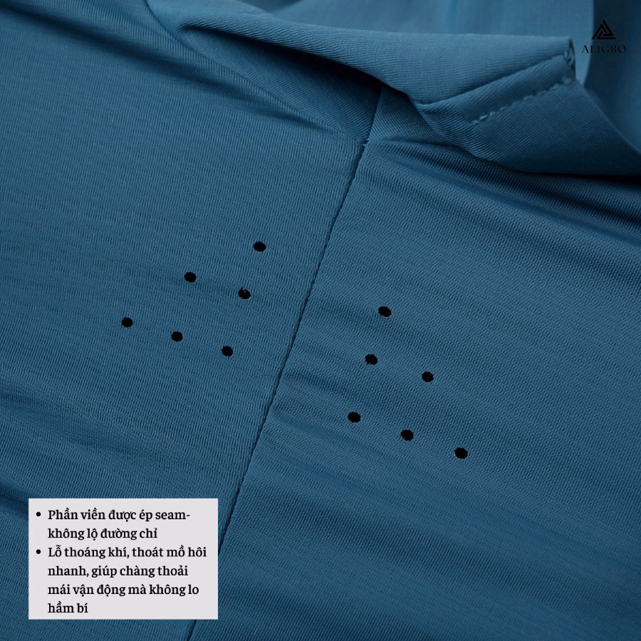 Áo Polo Golf Nam Ngắn Tay Chất Vải Coolmax Màu Xanh Đậm Trơn Năng Động Algplo121- Aligro - Ảnh 7