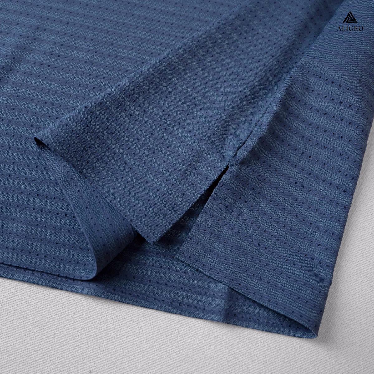 Áo Polo Golf Nam Ngắn Tay Chất Vải Coolmax Màu Xanh Dệt Kẻ Ngang Năng Động Algplo119 - Aligro - Ảnh 7