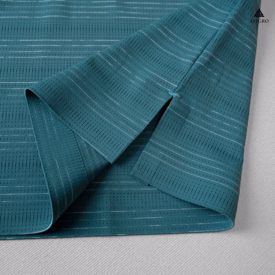 Áo Polo Golf Nam Ngắn Tay Chất Vải Coolmax Kẻ Ngang Màu Xanh Rêu Năng Động Algplo118- Aligro - Ảnh 8