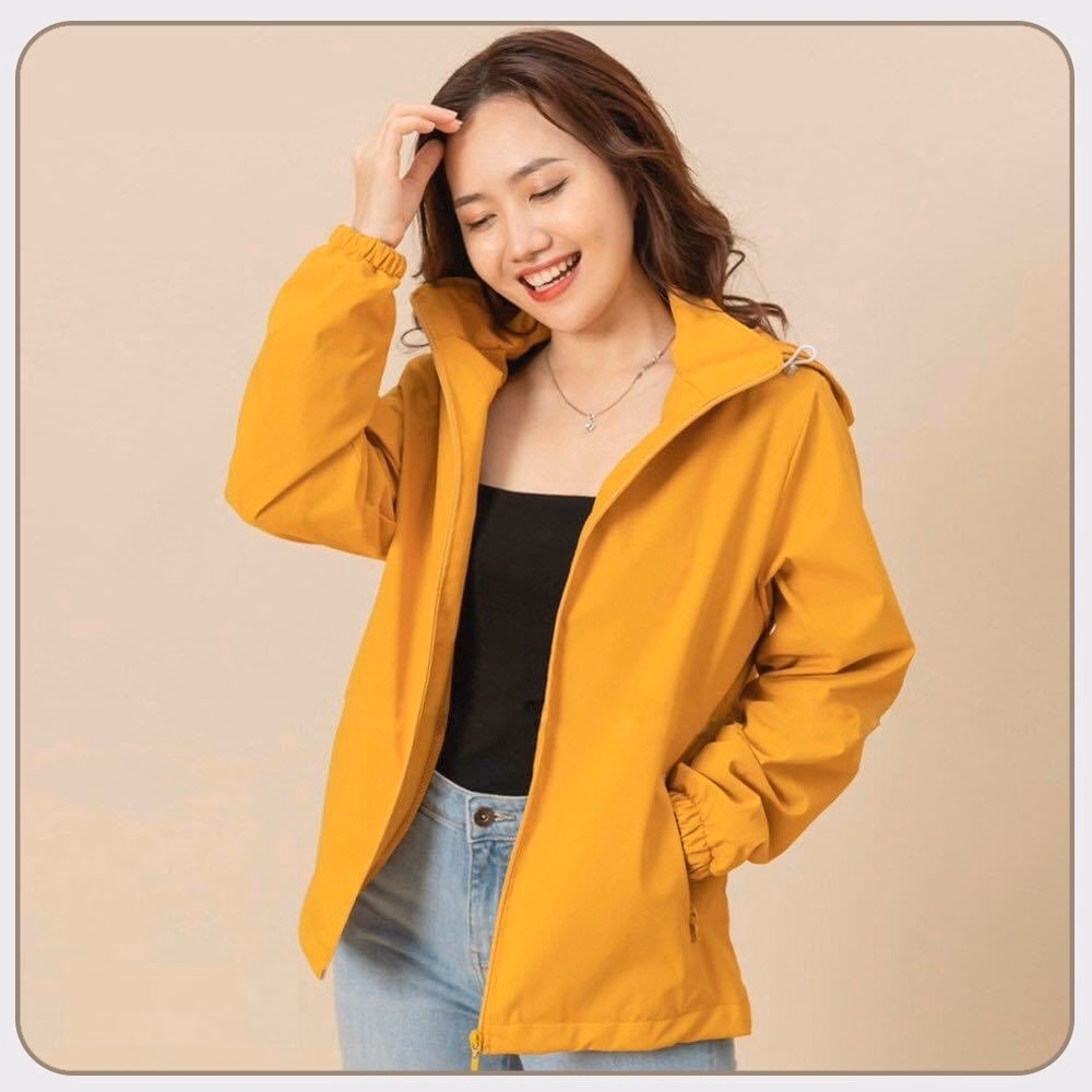 Áo Khoác Gió Nữ 2 Lớp Trơn Chống Nước, Mũ Có Thể Tháo Rời Kiểu Dáng Thể Thao Sldcg02 - Diepchi Fashion - Ảnh 3