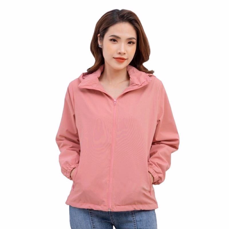 Áo Khoác Gió Nữ 2 Lớp Trơn Chống Nước, Mũ Có Thể Tháo Rời Kiểu Dáng Thể Thao Sldcg02 - Diepchi Fashion - Ảnh 6