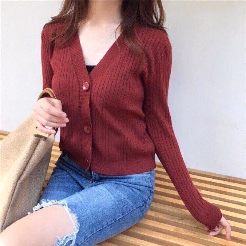 Áo Len Cổ V Phối 3 Khuy Chất Len Lông Cừu Mềm Mịn Sldca71 - Diepchi Fashion - Ảnh 8