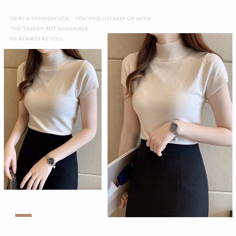 Áo Len Cổ 3 Cm Tay Bo Chất Len Lụa Mềm Cho Bạn Nữ Sldca65 - Diepchi Fashion - Ảnh 3