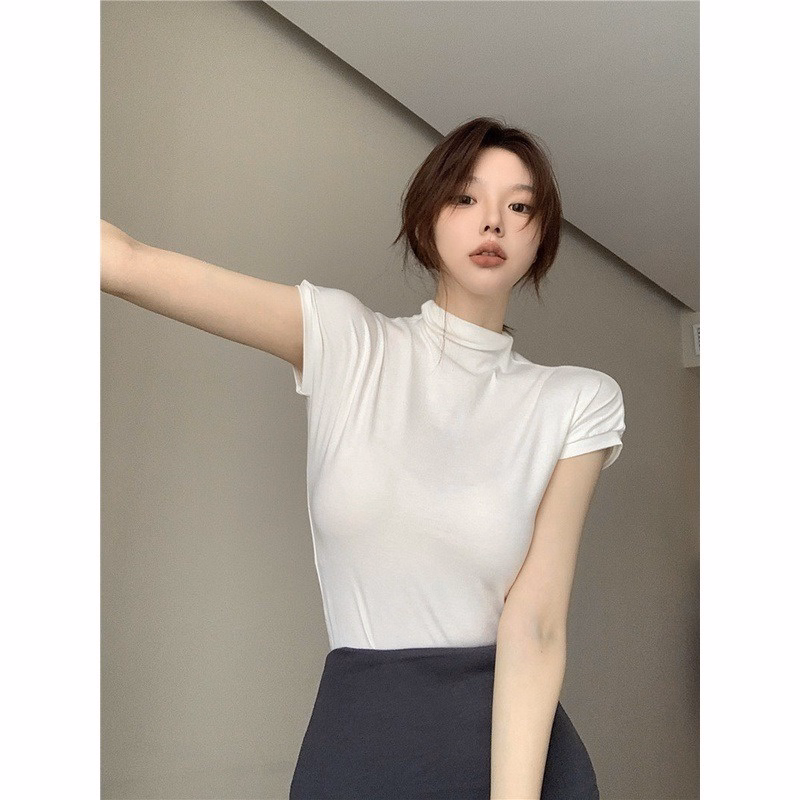 Áo Thun Tay Hến Cổ Cao 3 Cm Chất Liệu Cotton Co Giãn 4 Chiều Sldc204 - Diepchi Fashion - Ảnh 4