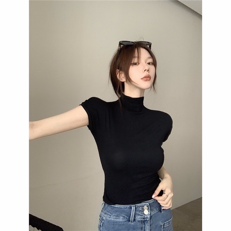 Áo Thun Tay Hến Cổ Cao 3 Cm Chất Liệu Cotton Co Giãn 4 Chiều Sldc204 - Diepchi Fashion - Ảnh 5