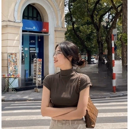 Áo Thun Tay Hến Cổ Cao 3 Cm Chất Liệu Cotton Co Giãn 4 Chiều Sldc204 - Diepchi Fashion - Ảnh 3