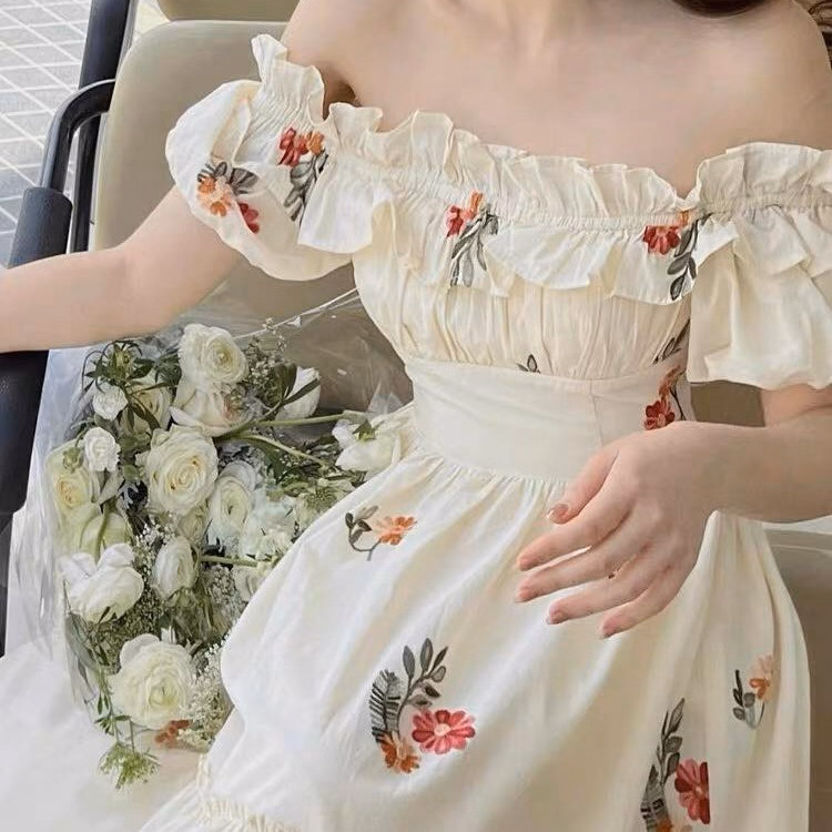 Đầm Váy Nữ Maxi Trễ Vai Lụa In Hoa Sa154 - Sam Store - Ảnh 3