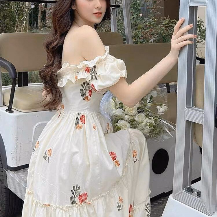 Đầm Váy Nữ Maxi Trễ Vai Lụa In Hoa Sa154 - Sam Store - Ảnh 2