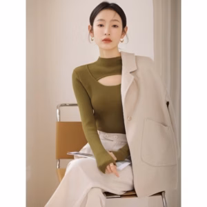 Áo Len Dài Tay Cổ 3 Cm Khoét Ngực Sexy Cho Bạn Nữ Slcxa140 - Chipxinhxk