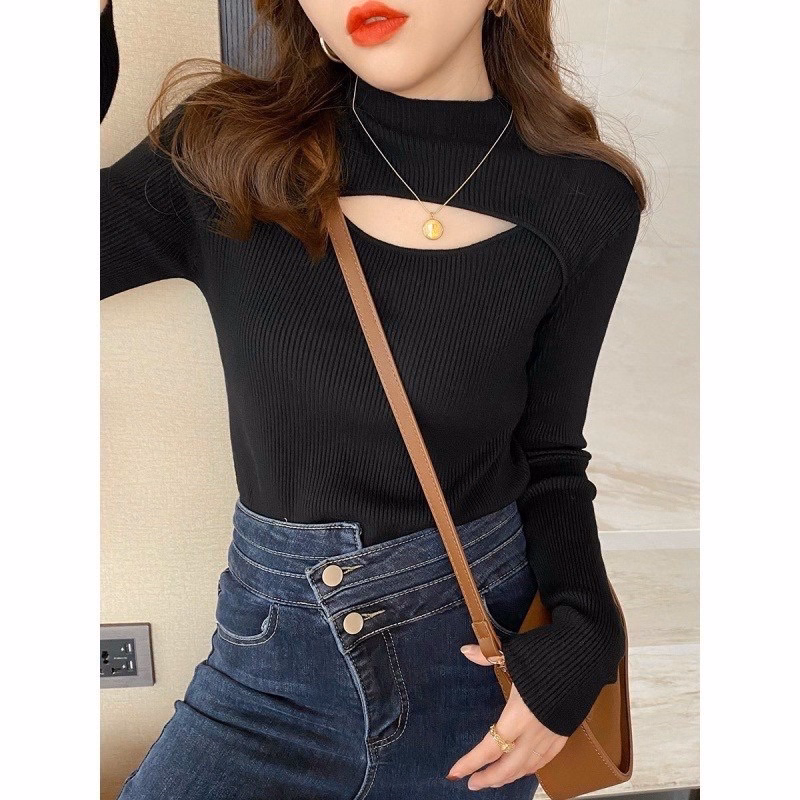 Áo Len Dệt Kim Thiết Kế Khoét Ngực Sexy, Độc Đáo Sldca140 - Diepchi Fashion - Ảnh 7