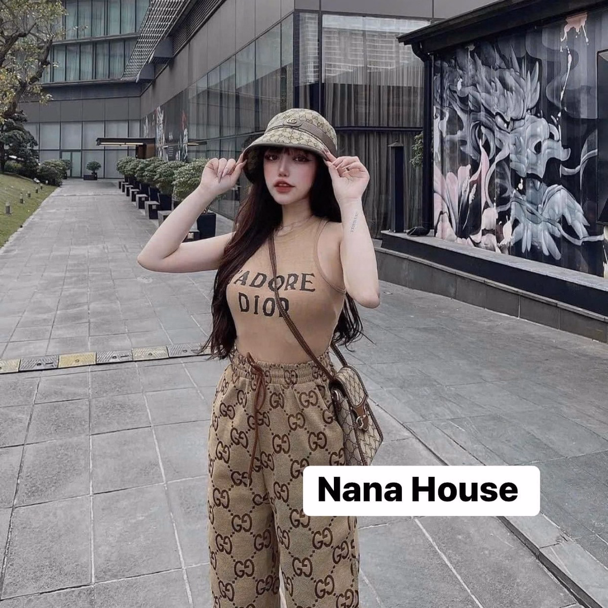 Set Bộ Đồ Nữ Áo Ba Lỗ In 3D Phối Quần Dài Bố Dạ Bt207 - Nana House - Ảnh 2