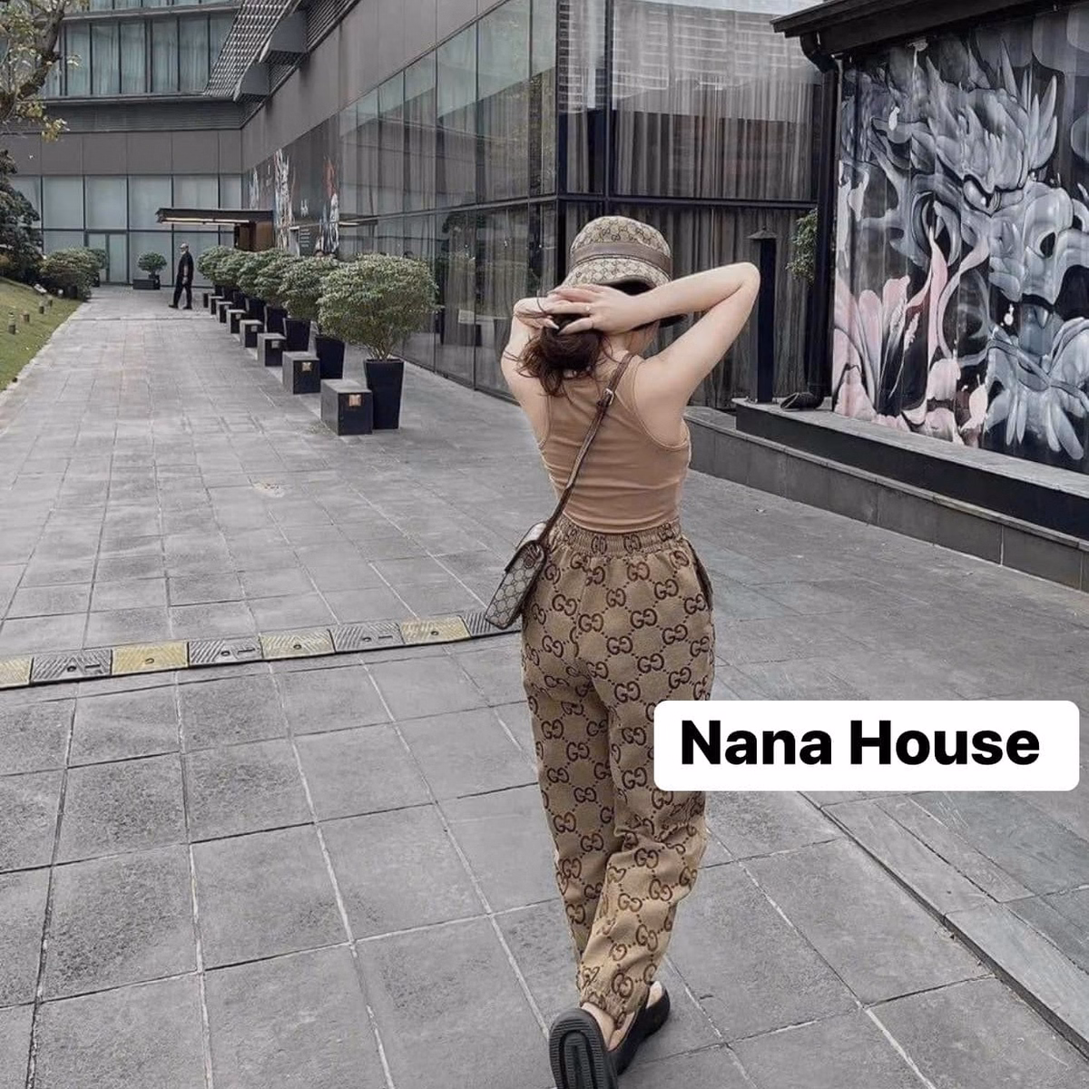 Set Bộ Đồ Nữ Áo Ba Lỗ In 3D Phối Quần Dài Bố Dạ Bt207 - Nana House - Ảnh 5