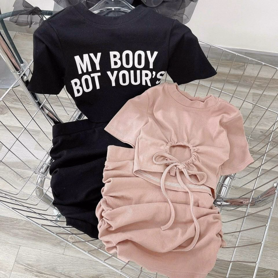 Set Bộ Đồ Nữ Áo Croptop My Booy Mix Chân Váy Ngắn Sa164 - Sam Store - Ảnh 7