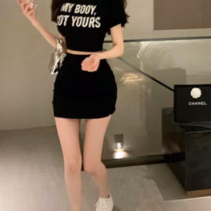 Set Bộ Đồ Nữ Áo Croptop My Booy Mix Chân Váy Ngắn Sa164 - Sam Store