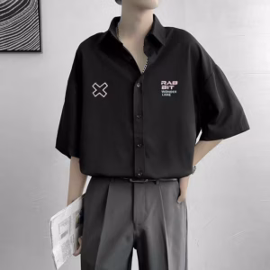 Áo Sơ Mi Nam Form Dáng Tay Lỡ Chất Liệu Vải Mịn Mát Mẻ Hình In Rõ Nét Hàng Hot Trend-Htm Fashion